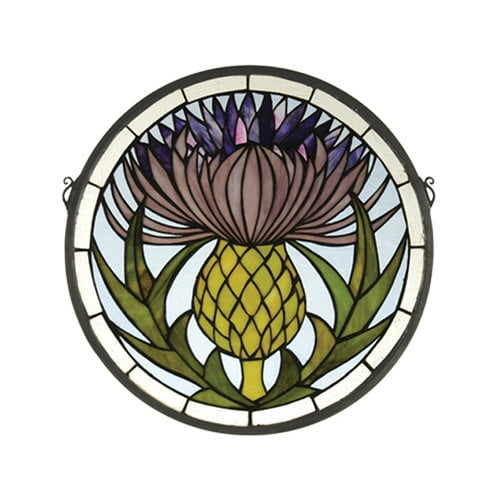 Meyda Tiffany Tiffany Thistle Medallion Stained Glass Window