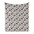 thumbnail image 1 of Thistle Soft Flannel Fleece Throw Blanket, National Scottish Thistle Silhouette Design with Repeating Pattern, Cozy Plush for Indoor and Outdoor Use, 70" x 90", Brown and White, by Ambesonne, 1 of 6
