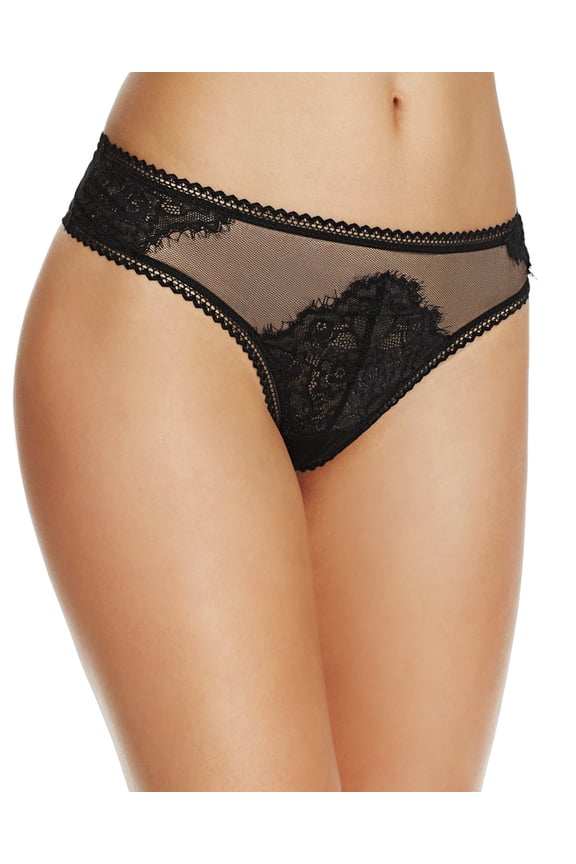 Eyelash Mirage Thong, Size Small - Black