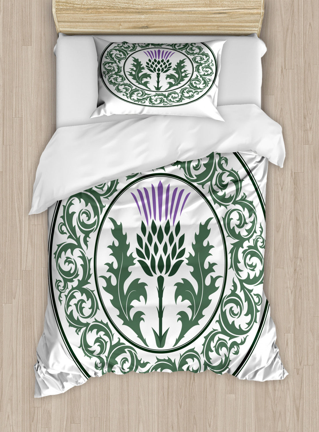 Blair Tartan Crest Bedding Set - Thistle Style