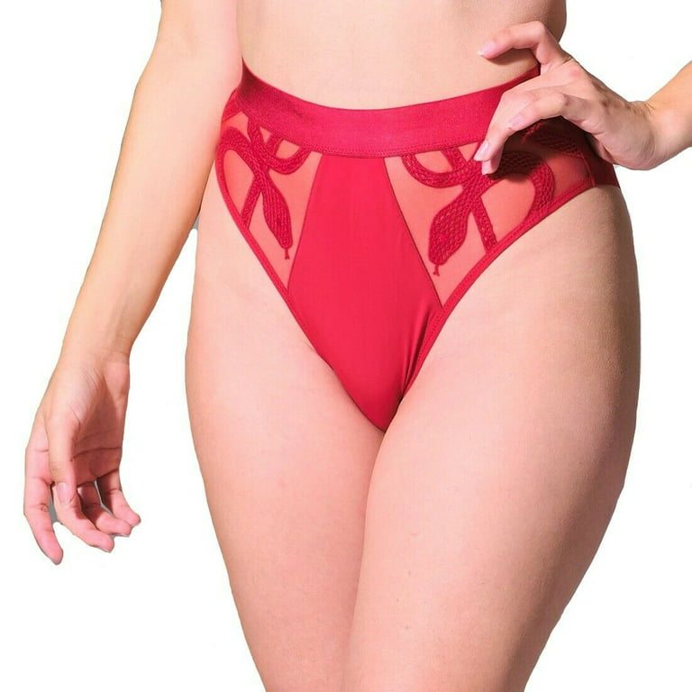 Thistle and Spire Medusa High Waisted Bikini - 311556 (Large, Crimson) 