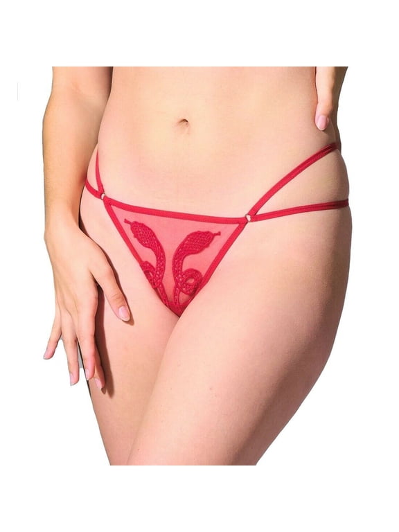 Thistle and Spire Medusa Thong Panty - 101510 (Crimson, 1X)