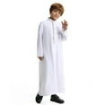 thumbnail image 1 of Thobe for Kids Casual Long Sleeves Clothes Crew Neck Kids Robe White Robe 13-14 Years, 1 of 8