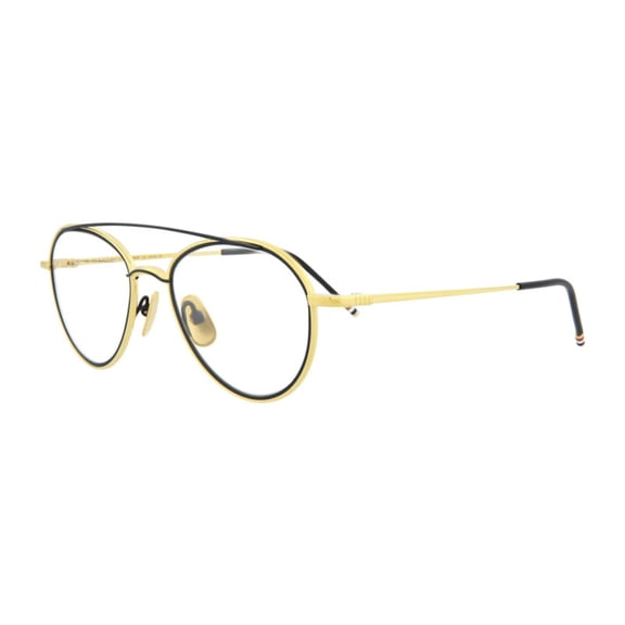 Thom Browne TB109 C 53mm Aviator Eyeglass Frames Men's Gold/Matte Navy