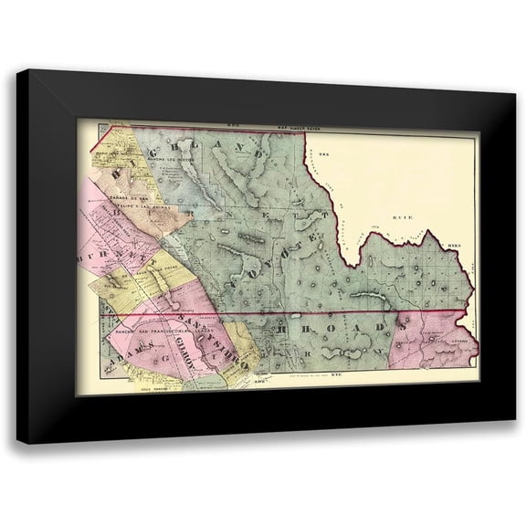 Thomas 14x10 Black Modern Framed Museum Art Print Titled - Santa Clara South Central California - Thomas