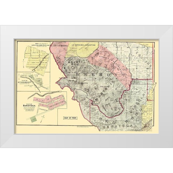 Thomas 14x11 White Modern Wood Framed Museum Art Print Titled - Santa Clara California Landowner - Thomas 1876