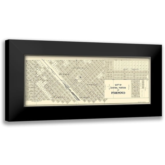 Thomas 14x8 Black Modern Framed Museum Art Print Titled - Fresno, Central California Landowner - Thomas 1892