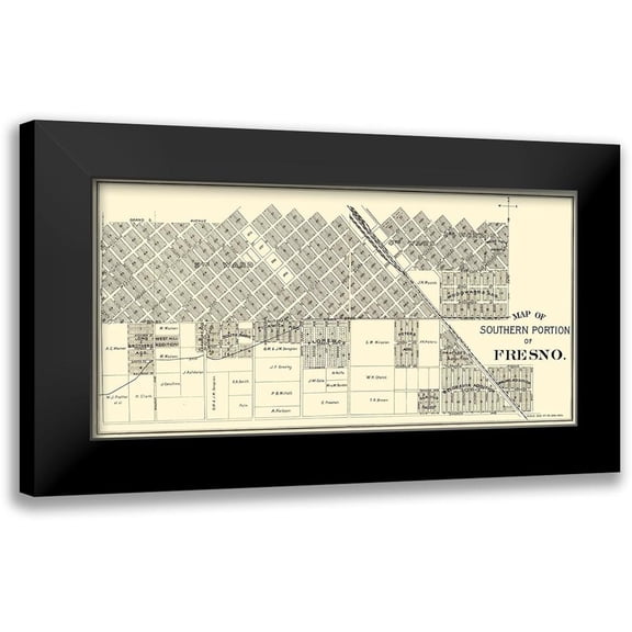 Thomas 18x11 Black Modern Framed Museum Art Print Titled - Fresno, Southern California Landowner - Thomas
