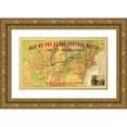 thumbnail image 1 of Thomas 24x16 Gold Ornate Wood Framed with Double Matting Museum Art Print Titled - Great Central Railroad Route - Thomas 1856, 1 of 4