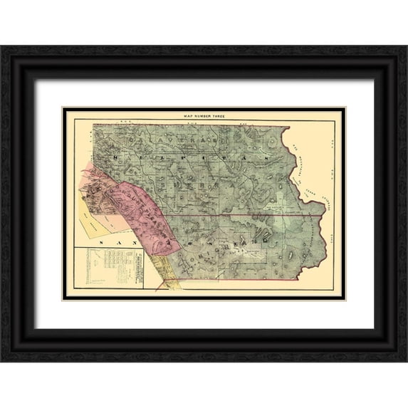 Thomas 24x17 Black Ornate Wood Framed with Double Matting Museum Art Print Titled - Santa Clara Northeast California Landowner