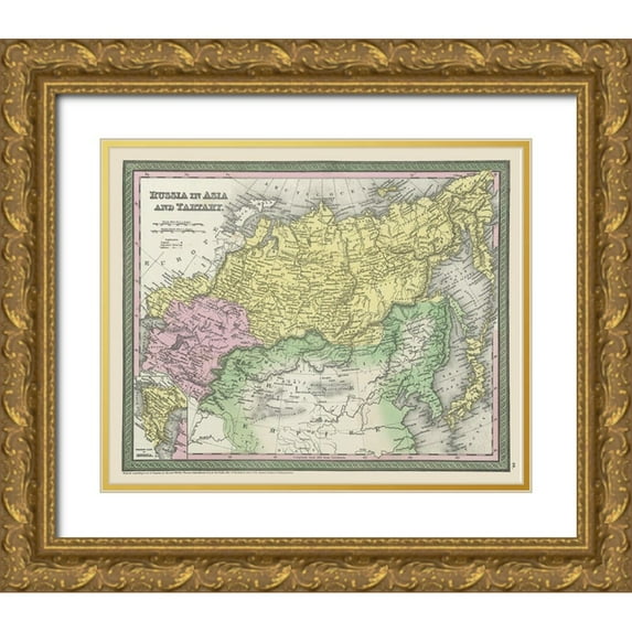 Thomas 31x26 Gold Ornate Wood Framed with Double Matting Museum Art Print Titled - Asia Tartary Russia Mongolia - Thomas 1850
