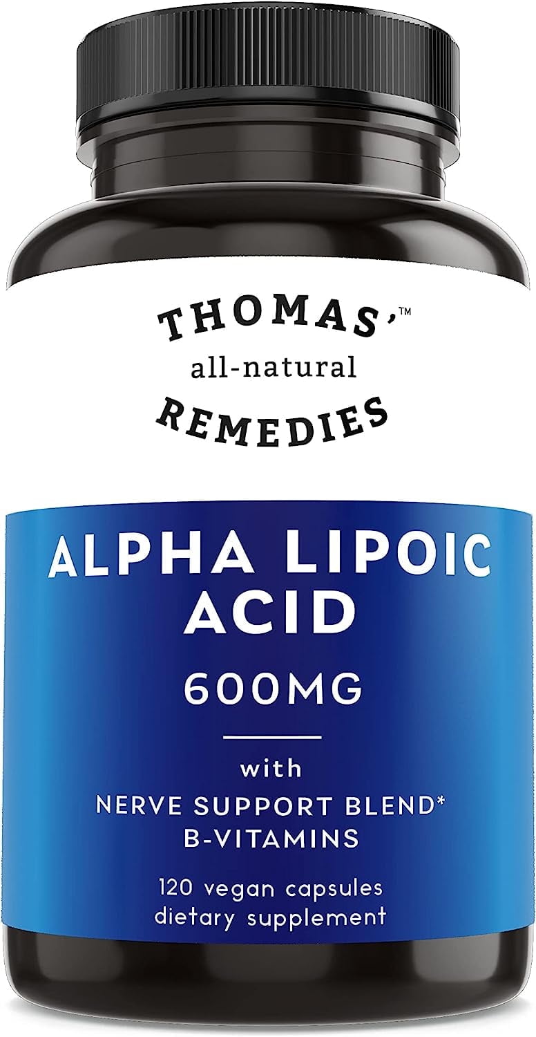 Thomas' All-Natural Remedies Alpha Lipoic Acid 120 Capsules with B-Vitamins, Turmeric, Ginger