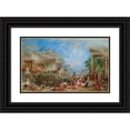 thumbnail image 1 of Thomas Allom 24x16 Black Ornate Framed Double Matted Museum Art Print Titled: The Sack of Corinth (1870), 1 of 5