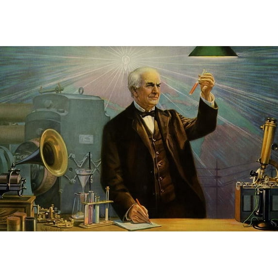 Thomas Alva Edison- Fine Art Canvas Print (20" x 30")