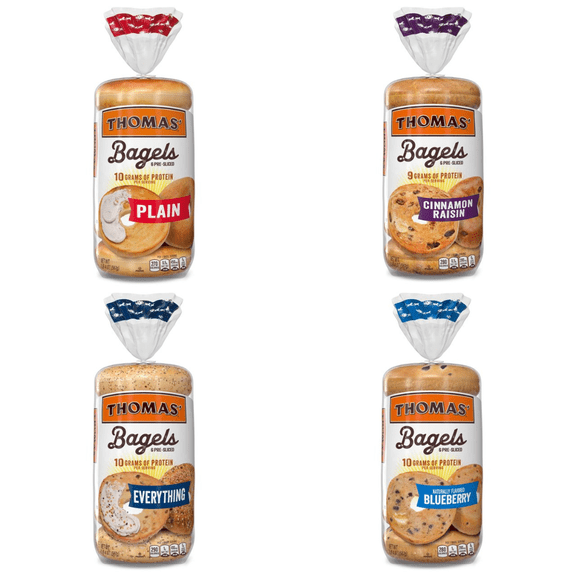 Thomas' Bagels 6 Count Variety Pack (4 Flavors)