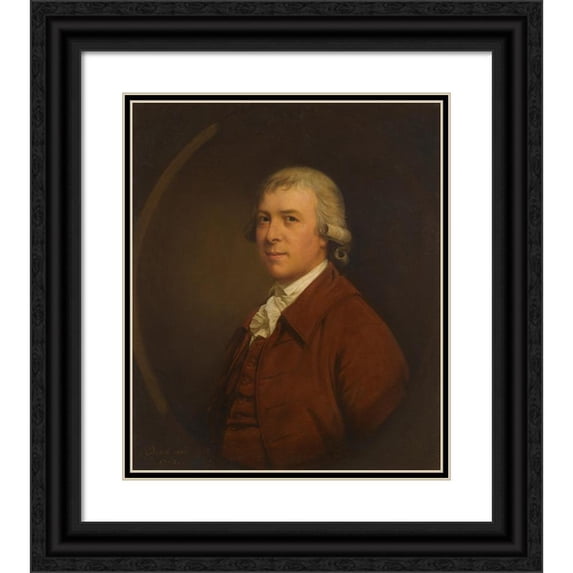 Thomas Beach 15x17 Black Ornate Wood Framed Double Matted Museum Art Print Titled - Portrait Of Francis Steward (1743-1798), Mayor of Weymouth and Melcombe Regis (1783)
