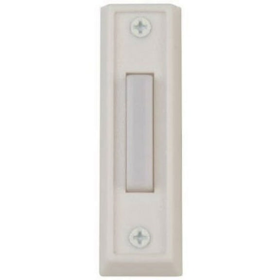 Thomas & Betts DH1408L Lighted White Door-Chime Push-Button With White Rectangular Housing for Wired Chime System