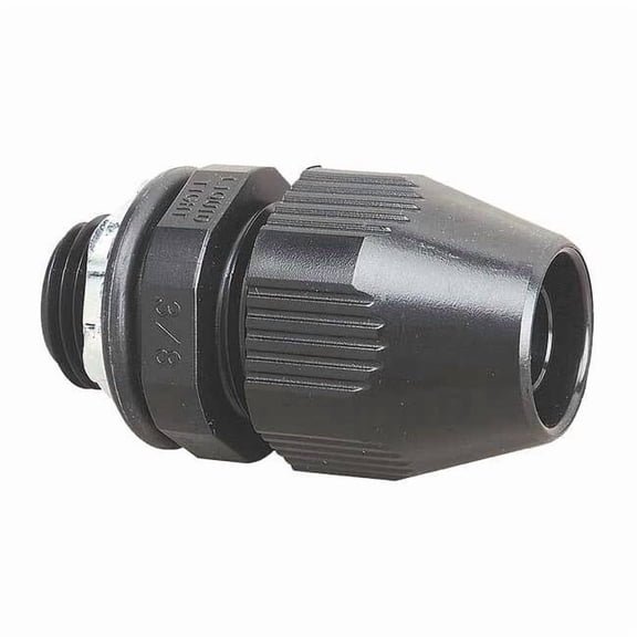Conduit Fitting Connector, 1-1/4 in, Liquid-Tight, Plastic, PVC Coated, Black LT125P