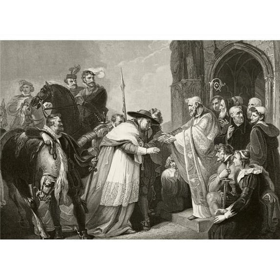 Thomas Cardinal Wolsey At Leicester Abbey After Falling Ill While Returning To London After Being Accused of Treason 15 Poster Print - Large - 34 x 24
