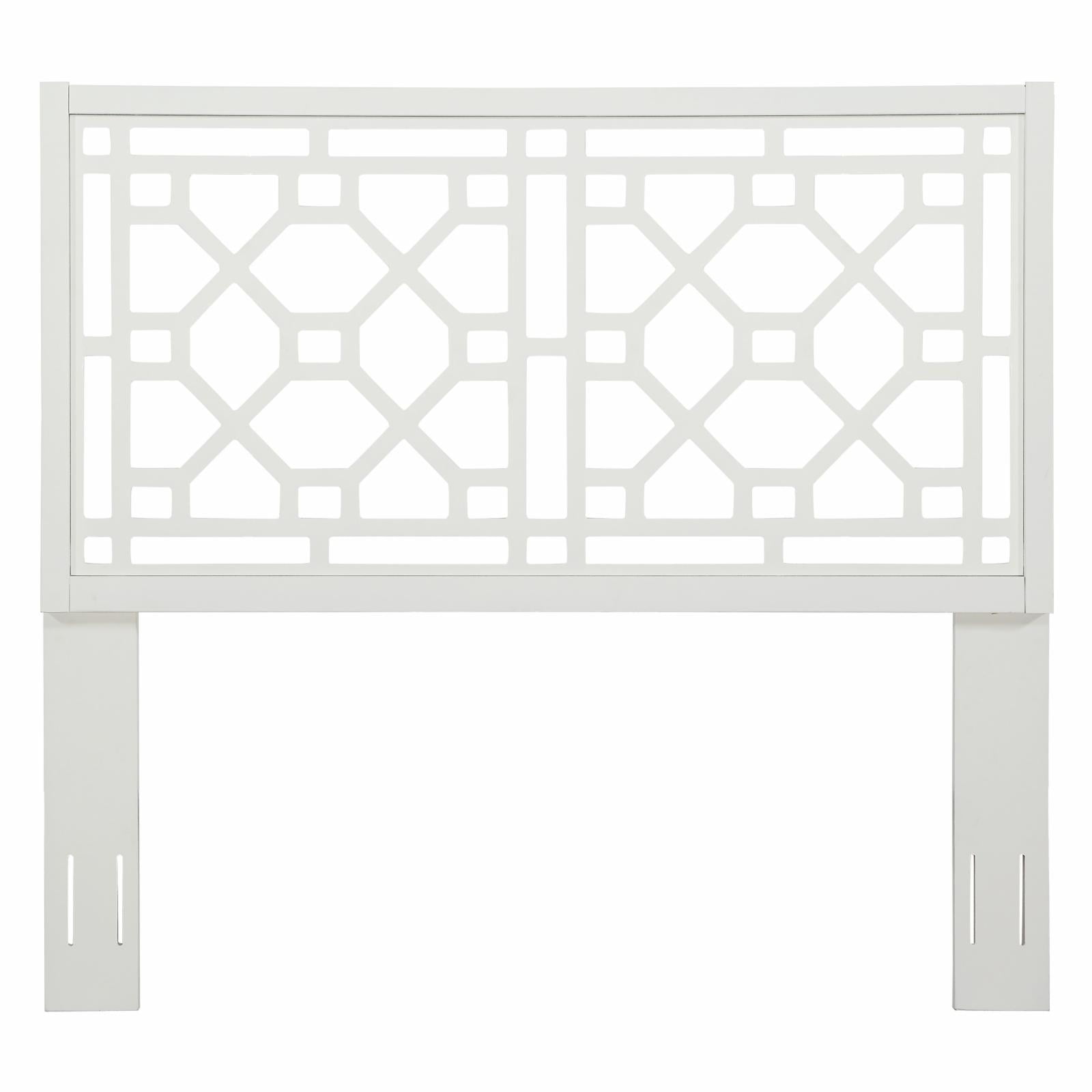 Thomas Chippendale White Adjustable Full/Queen Wood Headboard