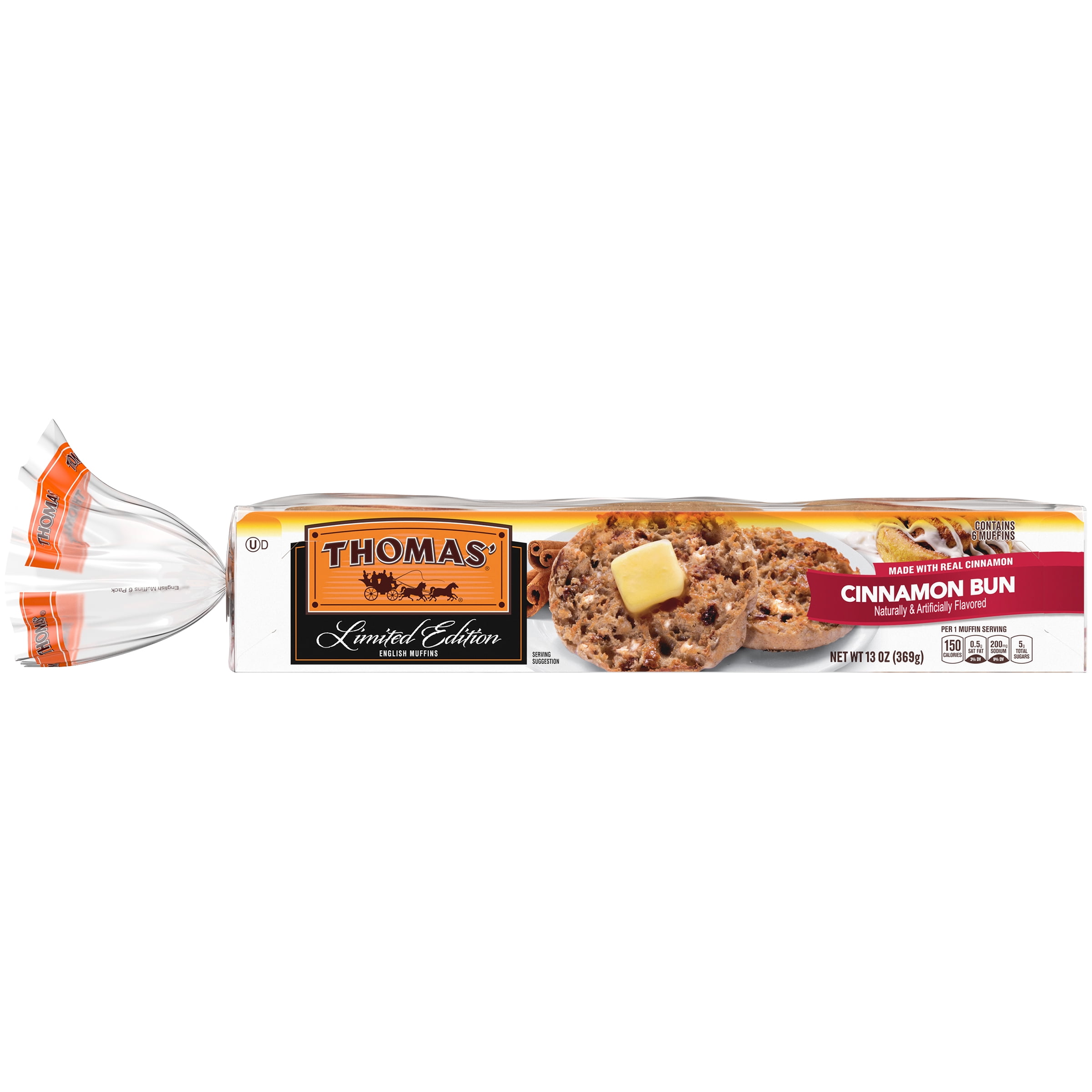 Thomas' Cinnamon Bun English Muffins, 6 count, 13 oz