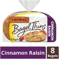 Thomas' Cinnamon Raisin Bagel Thins, Only 110 Calories, 8 count, 13 oz
