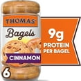 thumbnail image 1 of Thomas' Cinnamon Raisin Bagels, 6 count, 9g Protein, Kosher Bagels, 20 oz Bag, 1 of 8