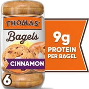 Thomas' Cinnamon Raisin Bagels, 6 count, 9g Protein, Kosher Bagels, 20 oz Bag