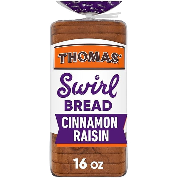 Thomas Cinnamon Raisin Swirl Bread, 16 Oz Cinnamon Raisin Bread Loaf