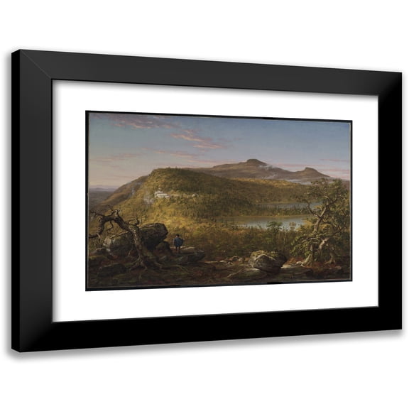 Thomas Cole 14x11 Black Modern Framed Museum Art Print Titled - A View of the Two Lakes and Mountain House, Catskill Mountains, Morning