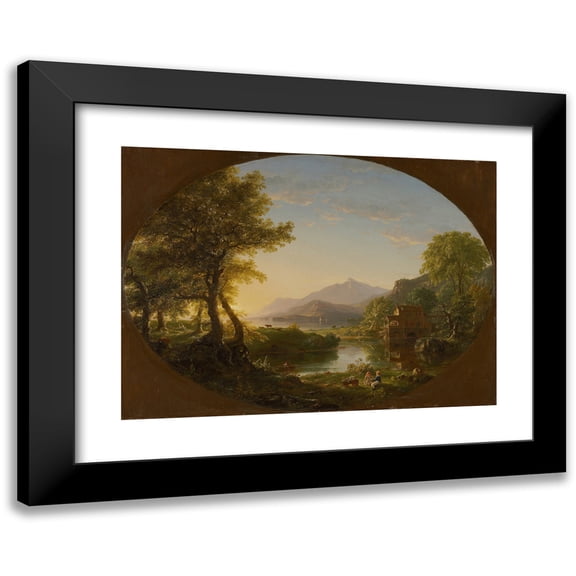 Thomas Cole 14x11 Black Modern Framed Museum Art Print Titled - The Mill, Sunset
