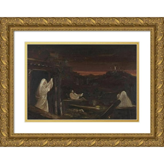 Thomas Cole 14x11 Gold Ornate Wood Frame and Double Matted Museum Art Print Titled - Dead Rising from Tombs