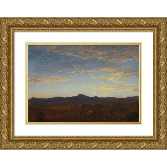 Thomas Cole 24x17 Gold Ornate Framed and Double Matted Museum Art Print Titled - Study for Catskill Creek (C. 1844-1845)