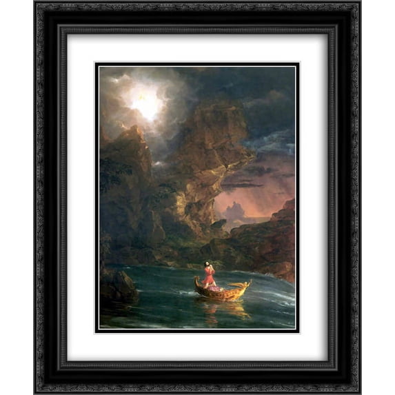 Thomas Cole 2x Matted 20x24 Black Ornate Framed Art Print 'The Voyage of Life Manhood (detail)'
