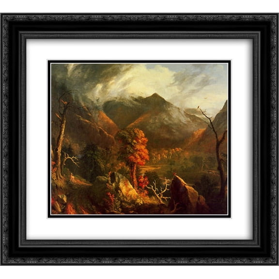 Thomas Cole 2x Matted 22x20 Black Ornate Framed Art Print 'Peace at Sunset (Evening in the White Mountains)'