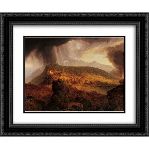 Thomas Cole 2x Matted 24x20 Black Ornate Framed Art Print 'Catskill Mountain House, The Four Elements'