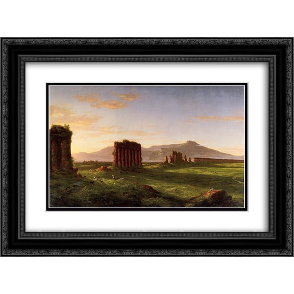 Thomas Cole 2x Matted 24x20 Black Ornate Framed Art Print 'Roman Campagna'