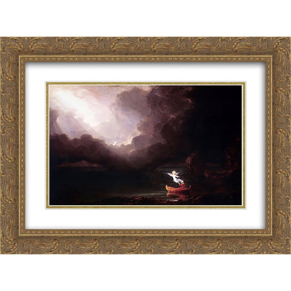 Thomas Cole 2x Matted 24x20 Gold Ornate Framed Art Print 'The Voyage of Life Old Age'