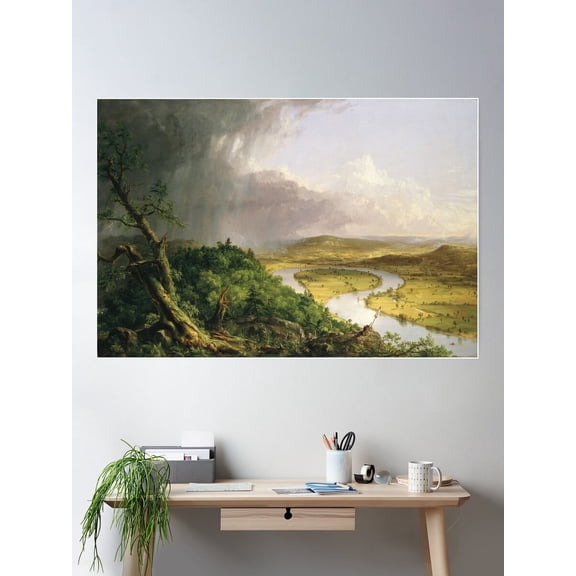 Thomas Cole - The Oxbow (View From Mount Holyoke, Northampton, Massachusetts, After A Thunderstorm) (1836) Poster Wall Art, Modern Wall Decor For Living Room Bedroom, 24x36 UNFRAMED