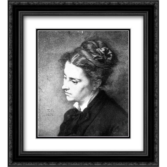 Thomas Couture 2x Matted 20x22 Black Ornate Framed Art Print 'Head of a Woman'
