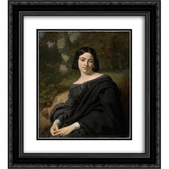 Thomas Couture 2x Matted 20x24 Black Ornate Framed Art Print 'A Widow '