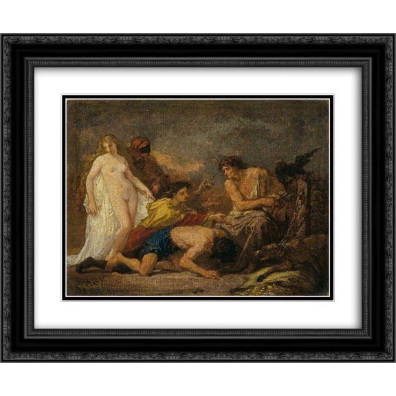 Thomas Couture 2x Matted 24x20 Black Ornate Framed Art Print 'Timon of Athens'