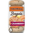 thumbnail image 1 of Thomas' Cranberry Bagels, 6 count, Real Cranberries, Kosher Bagels, 19 oz Bag, 1 of 8
