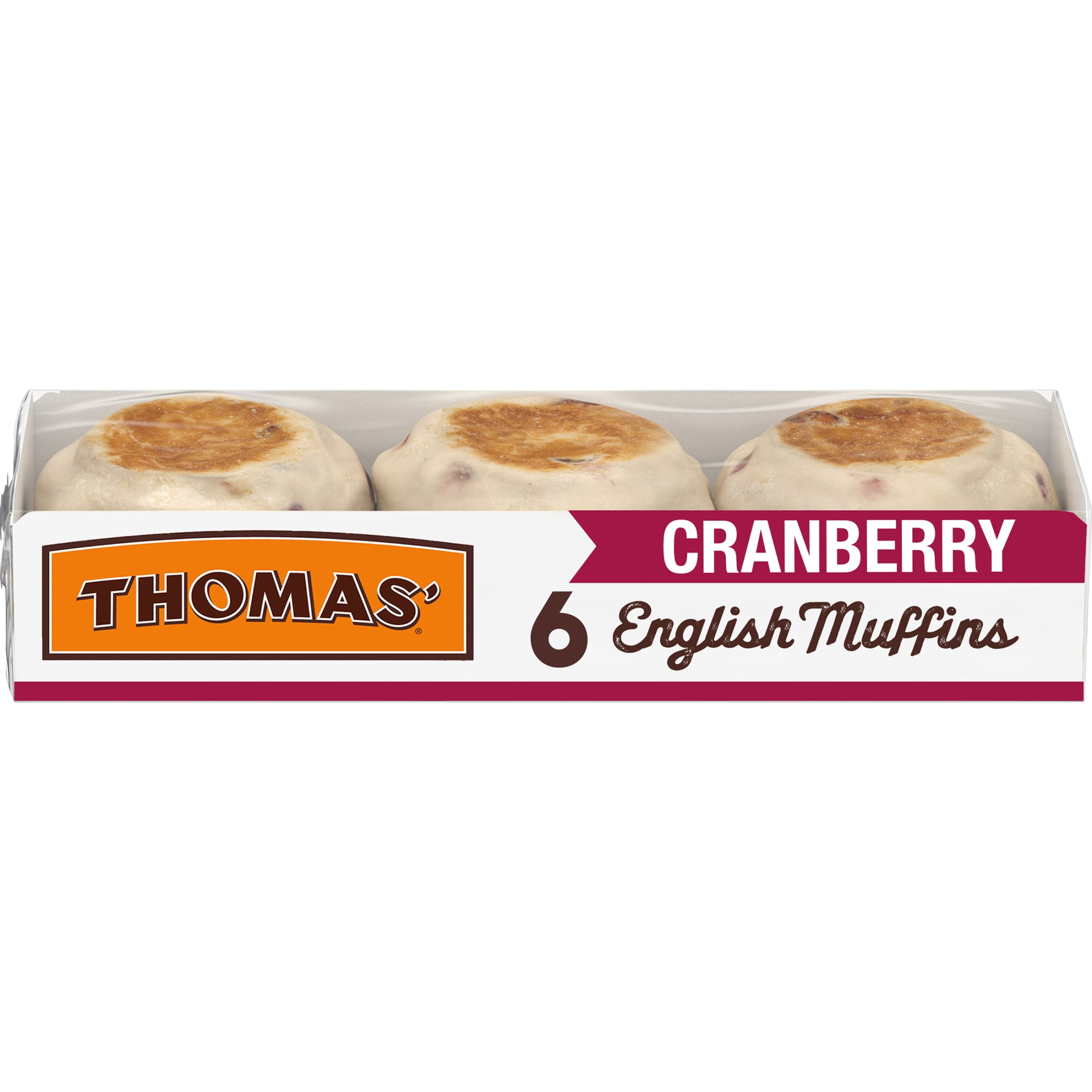 Thomas' Cranberry English Muffins, 6 count, English Muffins, 13 oz Tray