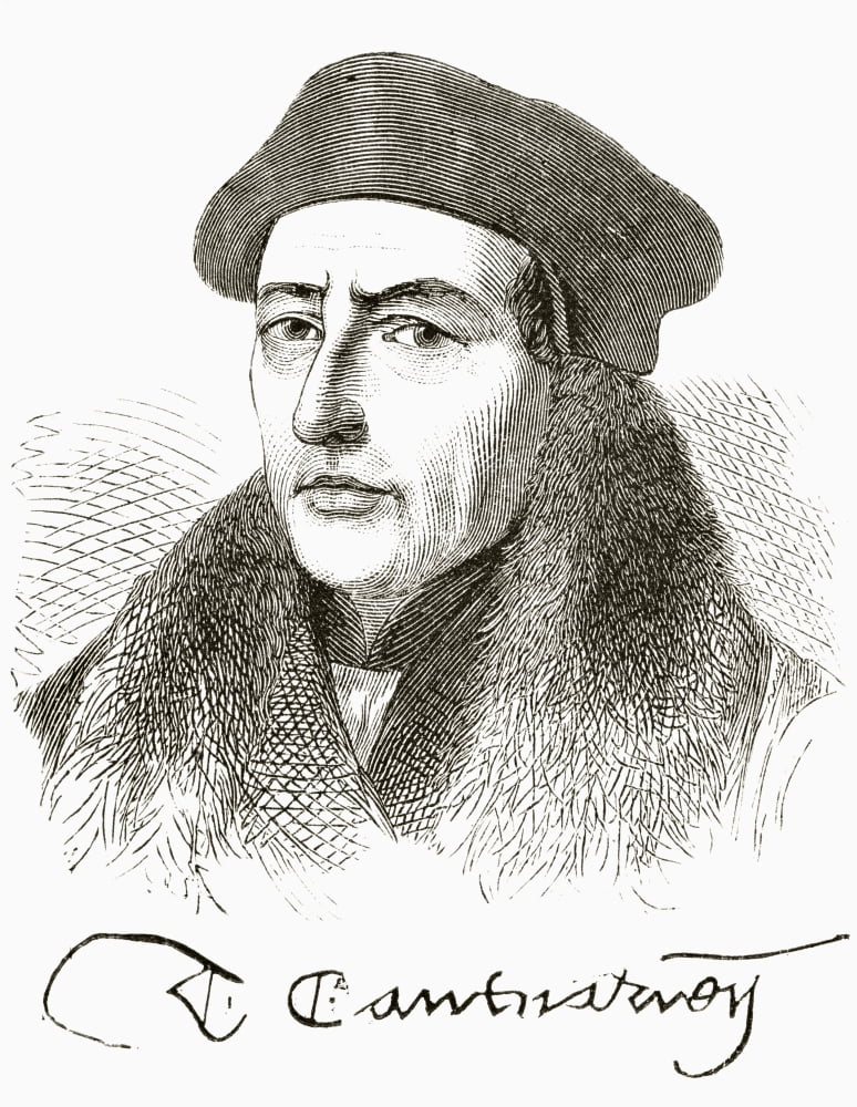 Thomas Cranmer 1489 To 1556 Protestant Martyr From The National And Domestic History Of England By William Aubrey Published London Circa 1890 Canvas Art - Ken Welsh Design Pics (24 x 32)