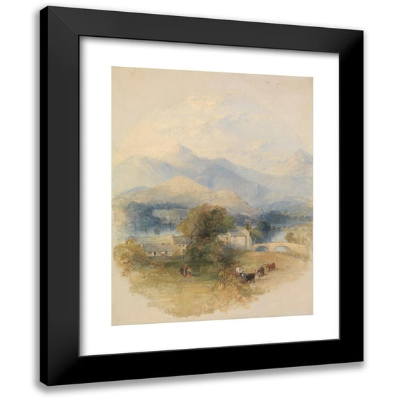 Thomas Creswick 19x24 Black Modern Framed Museum Art Print Titled - View from Mr. Southey's House, Keswick (ca. 1838)