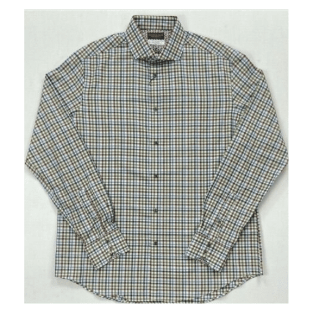 Thomas Dean Performance Men Tri-Blend Button-Front Long Sleeve Shirt,  Green, L - Walmart Business Supplies