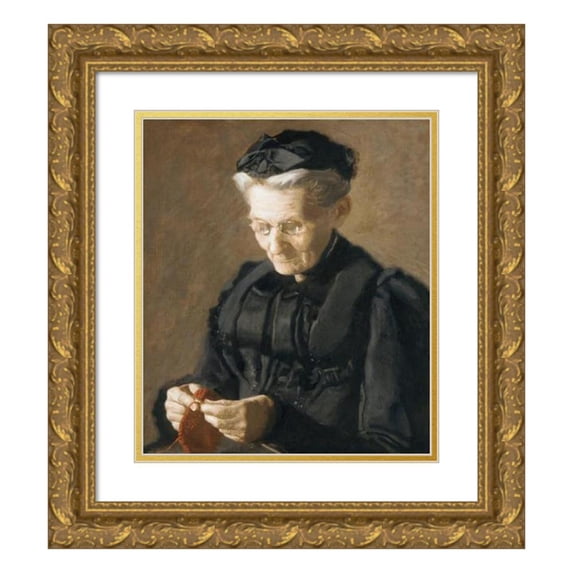 Thomas Eakins 12x14 Gold Ornate Wood Frame and Double Matted Museum Art Print Titled - Mrs. Mary Arthur (1900)