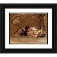 thumbnail image 1 of Thomas Eakins 14x12 Black Ornate Wood Framed Double Matted Museum Art Print Titled: Wrestlers (circa 1899), 1 of 5