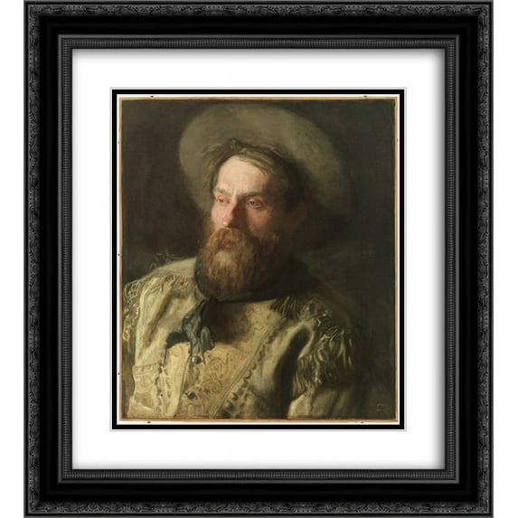 Thomas Eakins 2x Matted 20x24 Black Ornate Framed Art Print 'Head of a Cowboy'